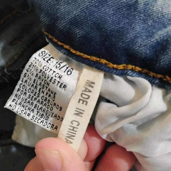 BAMBOO Distressed Blue Skinny Jeans - Picture 5 of 9